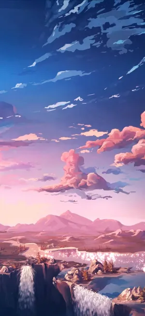 Aesthetic Iphone X Pink Anime Nature Wallpaper