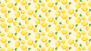 Aesthetic Lemon Pattern Laptop Wallpaper