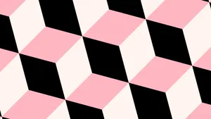 Aesthetic Light Pink Cubic Abstract Wallpaper