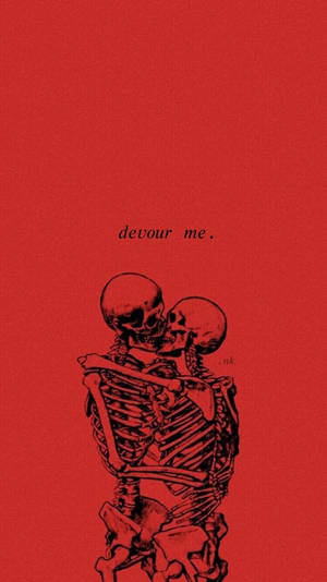 Aesthetic Love Two Skeletons Wallpaper