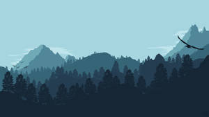 Aesthetic Minimalist Mountain Art Wallpaper