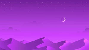 Aesthetic Moon Purple Mountain Wallpaper