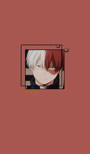 Aesthetic My Hero Academia Todoroki Crimson Red Background Wallpaper