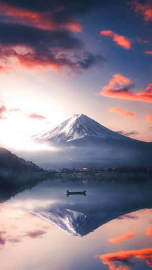 Aesthetic Nature With A Mountain's Reflection Wallpaper