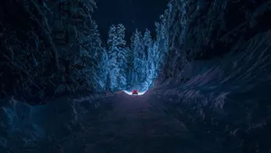 Aesthetic Nature With A Traveling Car Wallpaper