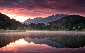 Aesthetic Nature With A Vast Lake Wallpaper