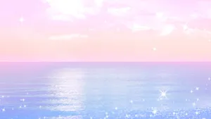 Aesthetic Ocean In Cute Pastel Colors Wallpaper