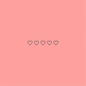 Aesthetic Peach Pink Five Hearts Wallpaper
