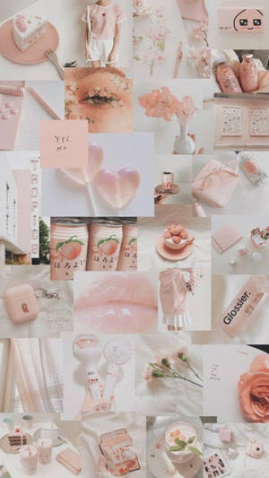 Aesthetic Pink Collage Wallpaper