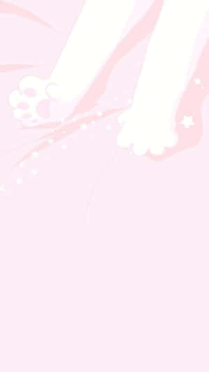 Aesthetic Pink Kawaii Cat's White Paws Wallpaper