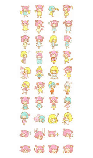 Aesthetic Pink Kawaii Little Twin Stars Wallpaper