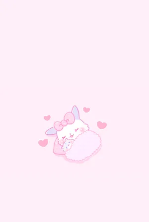 Aesthetic Pink Kawaii Popoco Wallpaper