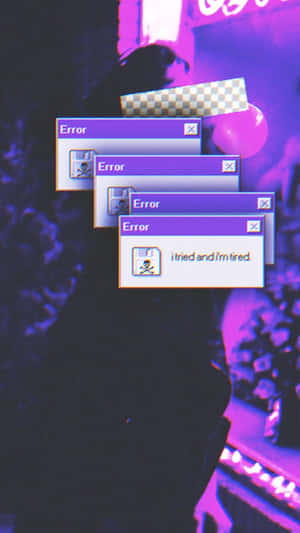 Aesthetic Purple Baddie Glitch Error Wallpaper