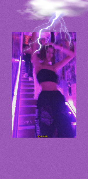 Aesthetic Purple Baddie It Girl Wallpaper