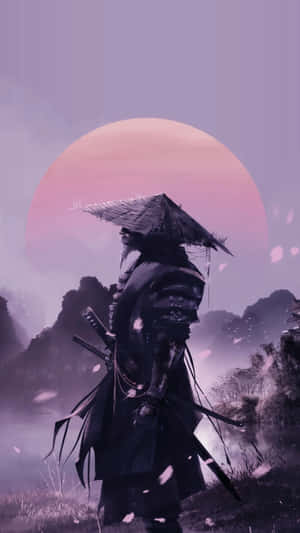 Aesthetic Purple Japanese Samurai Anime Warrior Wallpaper