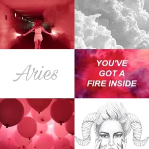 Aesthetic Red And White Aries Astrology Wallpaper