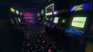 Aesthetic Retro Arcade Room Wallpaper