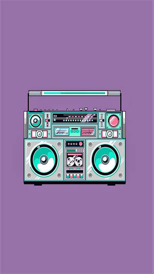 Aesthetic Retro Boombox With Vibrant Colors Wallpaper