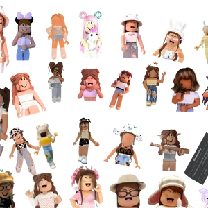 Aesthetic Roblox Girl Collage Of Outfits Wallpaper