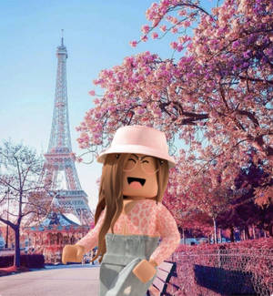 Aesthetic Roblox Girl In Paris Wallpaper