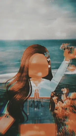 Aesthetic Roblox Girl Ocean View Wallpaper