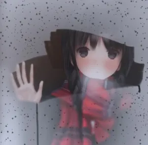 Aesthetic Sad Anime Girl In The Window Wallpaper