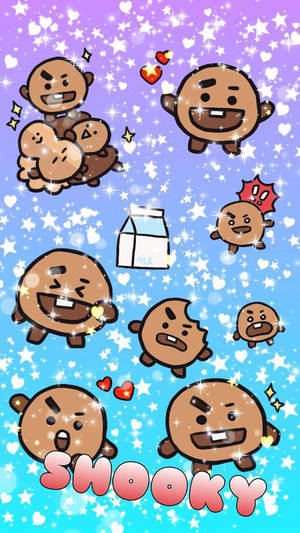 Aesthetic Shooky Bt21 Pattern Wallpaper