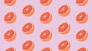 Aesthetic Sliced Grapefruits Digital Art Wallpaper