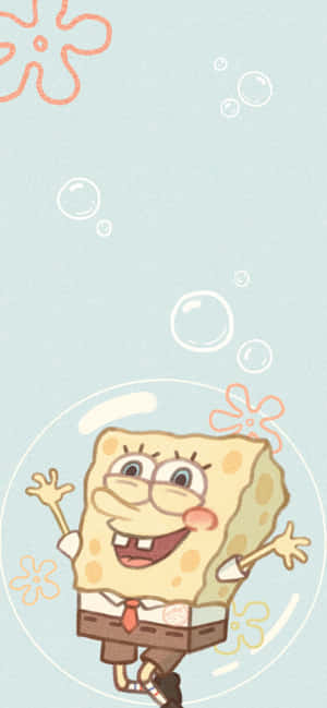 Aesthetic Spongebob Inside A Bubble Wallpaper