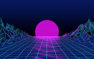 Aesthetic Vaporwave Sunset Laptop Wallpaper