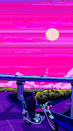 Aesthetic Vaporwave – Synthwave Textures Summon Retro-futuristic Bliss Wallpaper