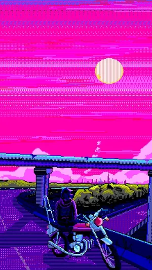Aesthetic Vaporwave – Synthwave Textures Summon Retro-futuristic Bliss Wallpaper