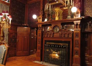 Aesthetic Victorian Era Fireplace Wallpaper