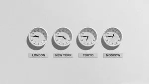 Aesthetic White International Clock Time Wallpaper