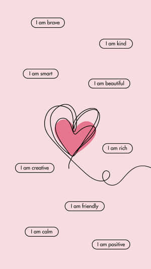 Affirmative Heart Aesthetic Wallpaper Wallpaper