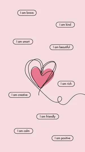 Affirmative Heart Aesthetic Wallpaper Wallpaper