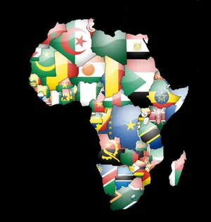 Africa Map With Flags Wallpaper