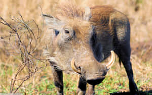 African Warthogin Grassland.jpg Wallpaper
