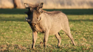 African Warthogin Grassland Wallpaper