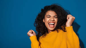 African Woman Yelling Yey Wallpaper