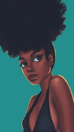 Afro Haired Beauty Illustration Wallpaper