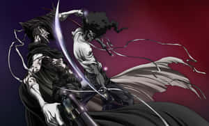 Afro Samurai Stands Ready For Battle Wallpaper