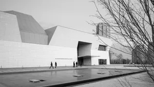 Aga Khan Museum Exterior Blackand White Wallpaper