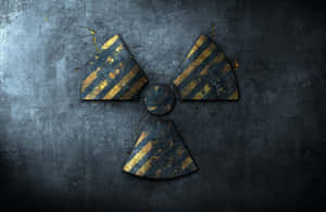 Aged Radioactive Symbolon Concrete Wall Wallpaper