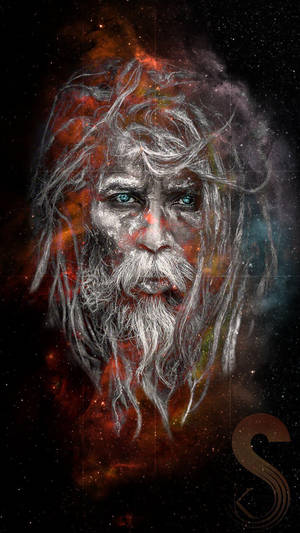 Aghori Portrait Art Fire Wallpaper