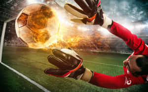 Agile Goalkeeper In Action Wallpaper