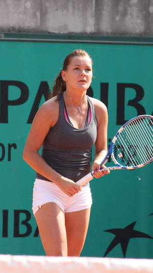 Agnieszka Radwanska Prepared For The Serve Wallpaper