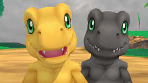 Agumon_and_ Black Agumon_ Friendly_ Encounter Wallpaper