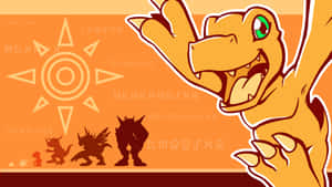 Agumon Digivolution Sequence Artwork Wallpaper