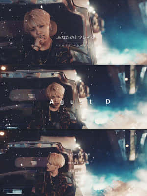 Agust D Striking A Powerful Pose Against A Graffiti Backdrop Wallpaper